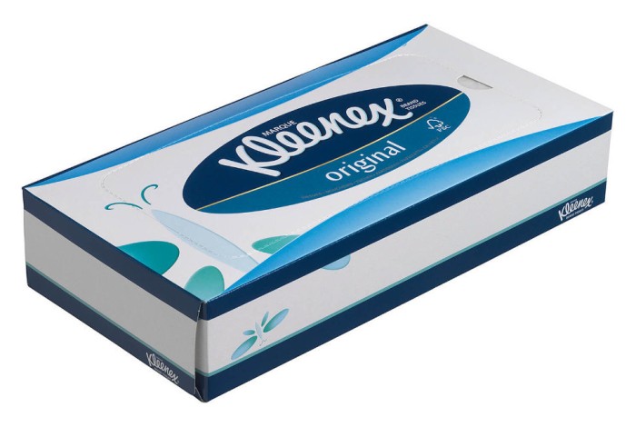 8824 Салфетки косметические для лица Kleenex, 12 кор. х 72 л, 20 × 20 см, трехслойные, белые, 13,6 г/м²