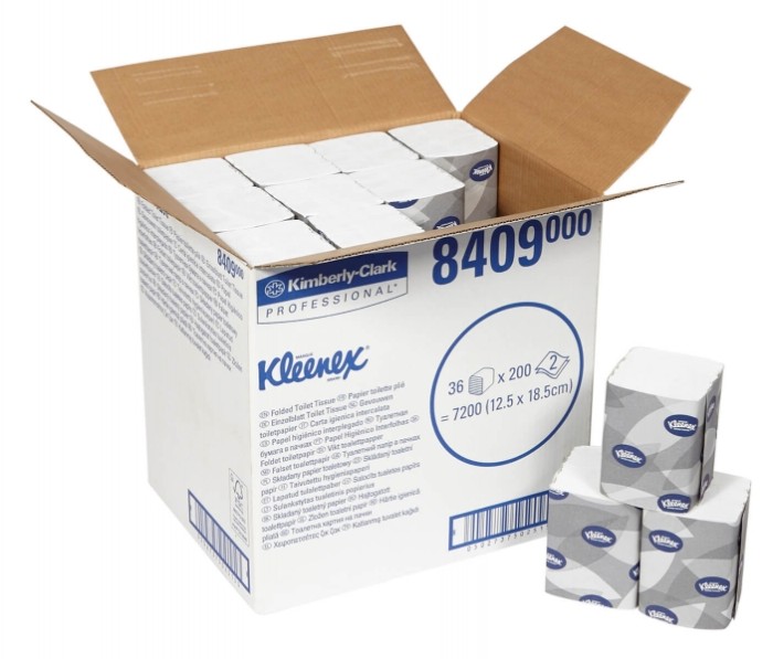 8409 Туалетная бумага Kleenex Ultra, 36 пач. х 200 л, 18.6 × 12.5 см, двухслойная, белая, 34 г/м²