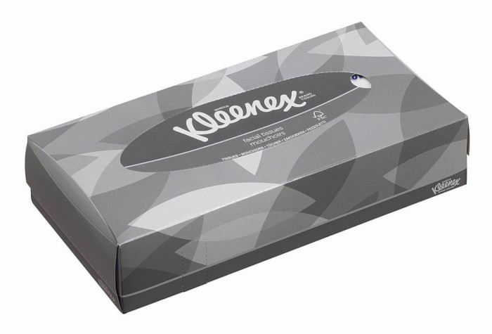 8835 Салфетки косметические для лица Kleenex, 21 кор. х 100 л, 21.5 × 18.6 см, двухслойные, белые, 30.8 г/м²
