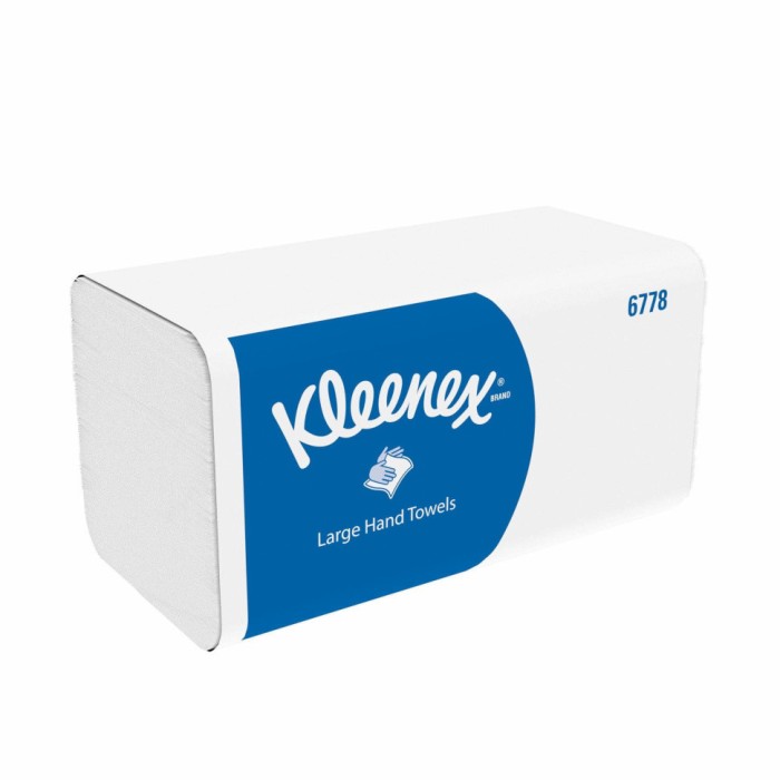 6778 Бумажные полотенца Kleenex, 15 пач. х 124 л, 31.8 × 21.5 см, двухслойные, белые, 38.5 г/м²