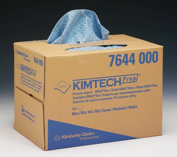 7644 Нетканый протирочный материал Kimtech Prep, 1 кор. х 160 л, 42.6 × 30.7 см, синий