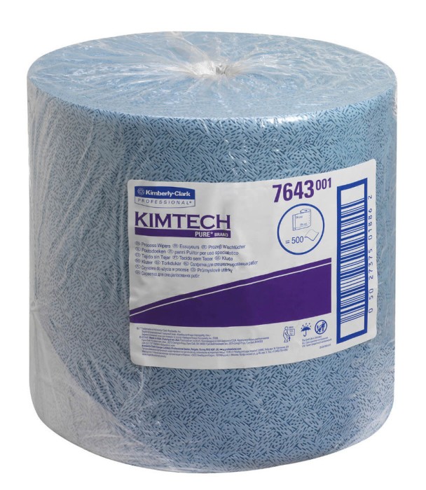 7643 Нетканый протирочный материал Kimtech Prep, 1 рул. х 500 л, 38 × 34 см, синий