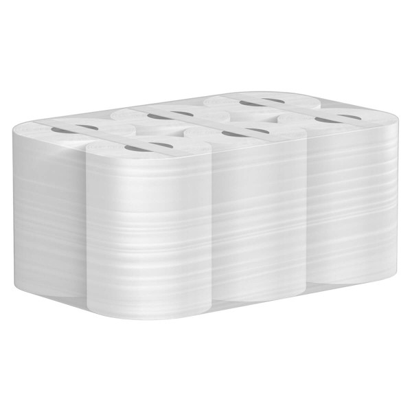 P32-80 Бумажные полотенца в рулонах Veiro Professional Lite, 6 рул. х 80 м, 25 × 20 см, двухслойные, белые, 34 г/м²