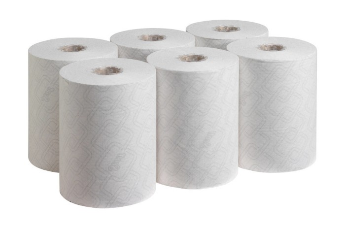 6695 Бумажные полотенца Scott Essential Slimroll, 6 рул. x 190 м, однослойные, белые, 25 г/м²