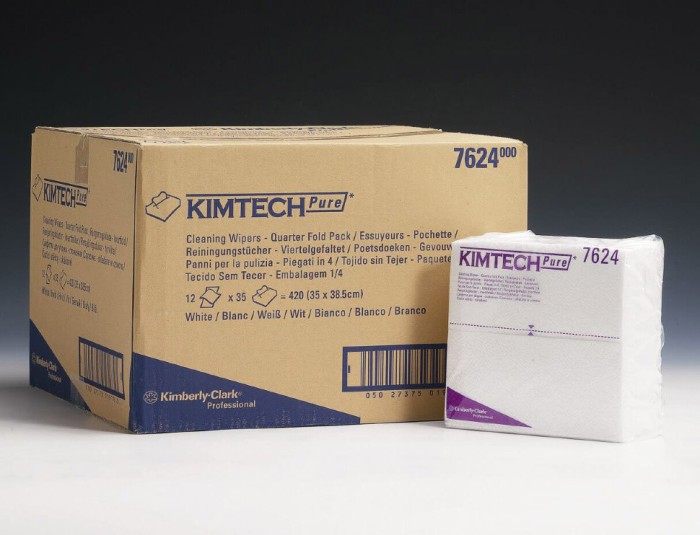 7624 Нетканый протирочный материал Kimtech Pure, 1 пач. х 35 л, 38.5 × 35 см, белый, 67,8 г/м²