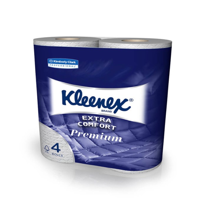 8484 Туалетная бумага Kleenex Premium Extra Comfort, 24 рул. х 19.2 м, 12 × 9.8 см, двухслойная, белая, 70 г/м²