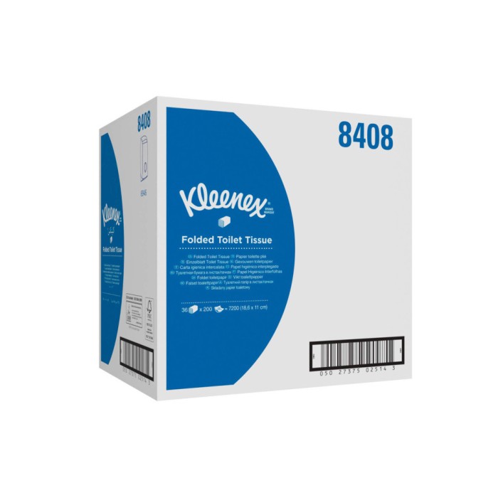 8408 Туалетная бумага Kleenex Ultra, 36 пач. х 200 л, 18.6 × 11 см, двухслойная, белая, 34 г/м²