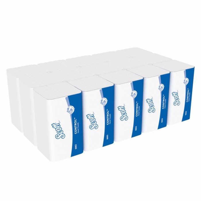 6663 Бумажные полотенца Scott Perfomance, 15 пач. х 212 л, 31.5 × 21.5 см, однослойные, белые, 35 г/м²