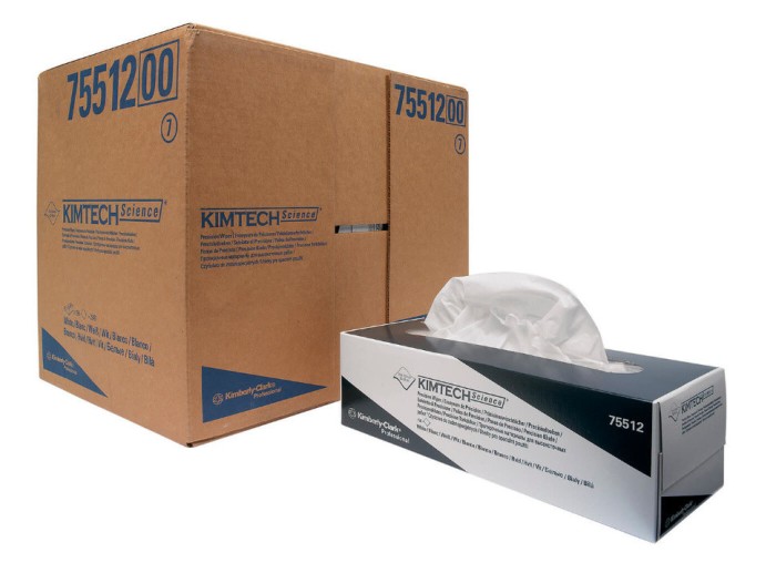 7551 Нетканый протирочный материал Kimtech Science Precision Wipes, 15 пач. х 198 л, 31 × 28.5 см, белый