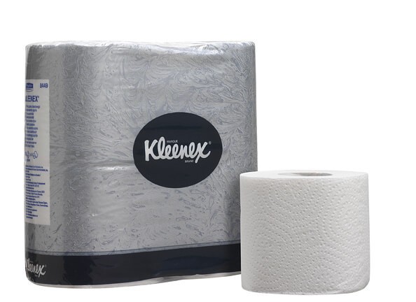 8449 Туалетная бумага Kleenex, 96 рул. х 25 м , 12.5 × 9.5 см, двухслойная, белая, 33 г/м²