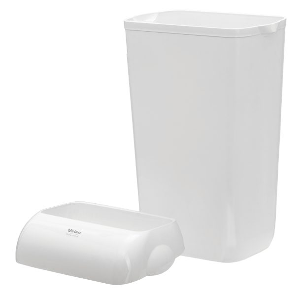 Корзина для мусора Veiro Professional MidBIN, 43 л, пластиковая белая, с крышкой
