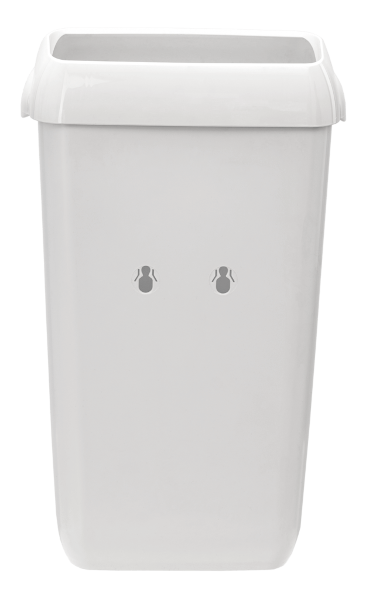 Корзина для мусора Veiro Professional MidBIN, 43 л, пластиковая белая, с крышкой