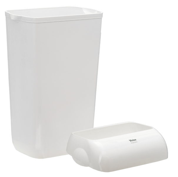 Корзина для мусора Veiro Professional MidBIN, 43 л, пластиковая белая, с крышкой