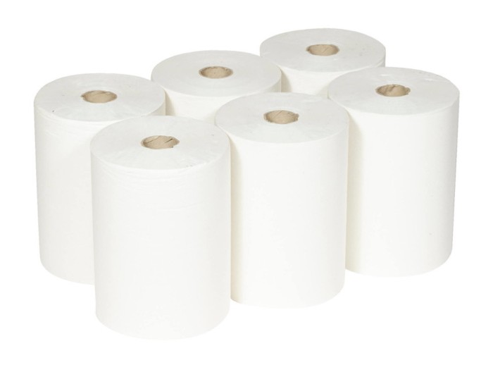 6697 Бумажные полотенца Scott Slimroll, 6 рул. x 190 м, однослойные, белые, 25 г/м²