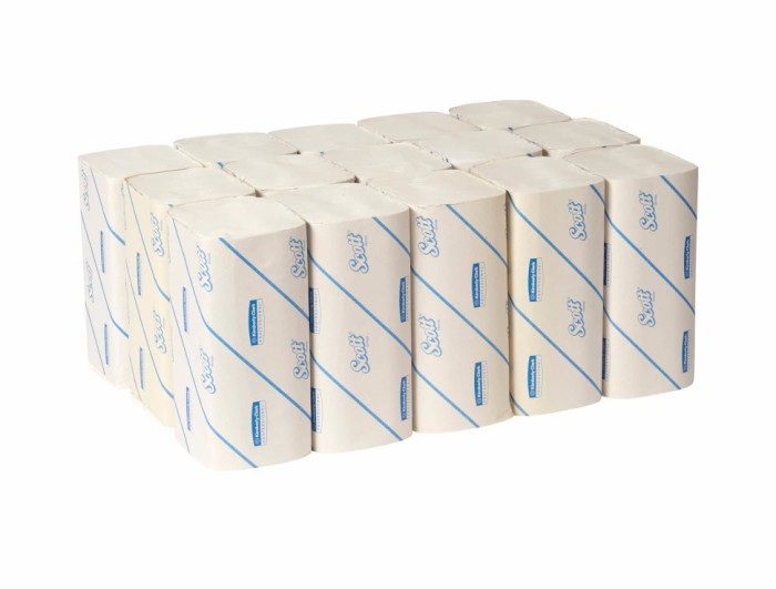 6775 Бумажные полотенца Scott, 15 пач. х 320 л, 21.2 × 23.8 см, однослойные, белые, 30 г/м²