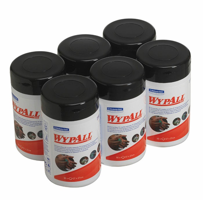 7772 Влажные нетканые салфетки WypAll Cleaning Wipes, 1 туб. х 50 л, 27 × 27 см, 34,6 г/м²